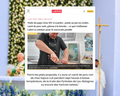 Le Porc Noir de Bigorre AOP de l’Atelier Pierre Sajous à la table du Pape à Lourdes