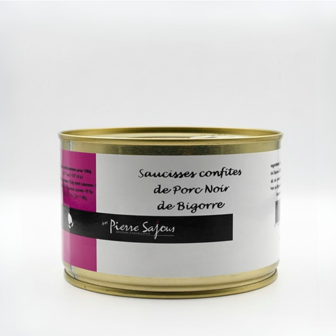 saucisses de porc noir confites 